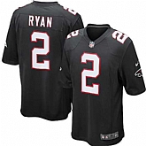 Nike Men & Women & Youth Falcons #2 Matt Ryan Black Team Color Game Jersey,baseball caps,new era cap wholesale,wholesale hats